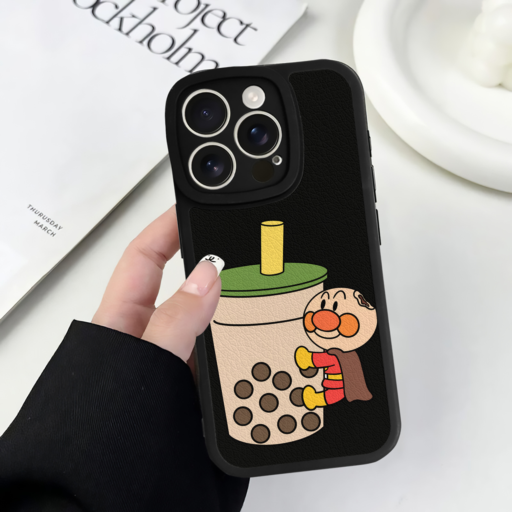 （画像用） アンパンマン Anpanman 【iPhone 16シリーズ対応】シリコンスマホケース（レザー調） 材質：シリコン